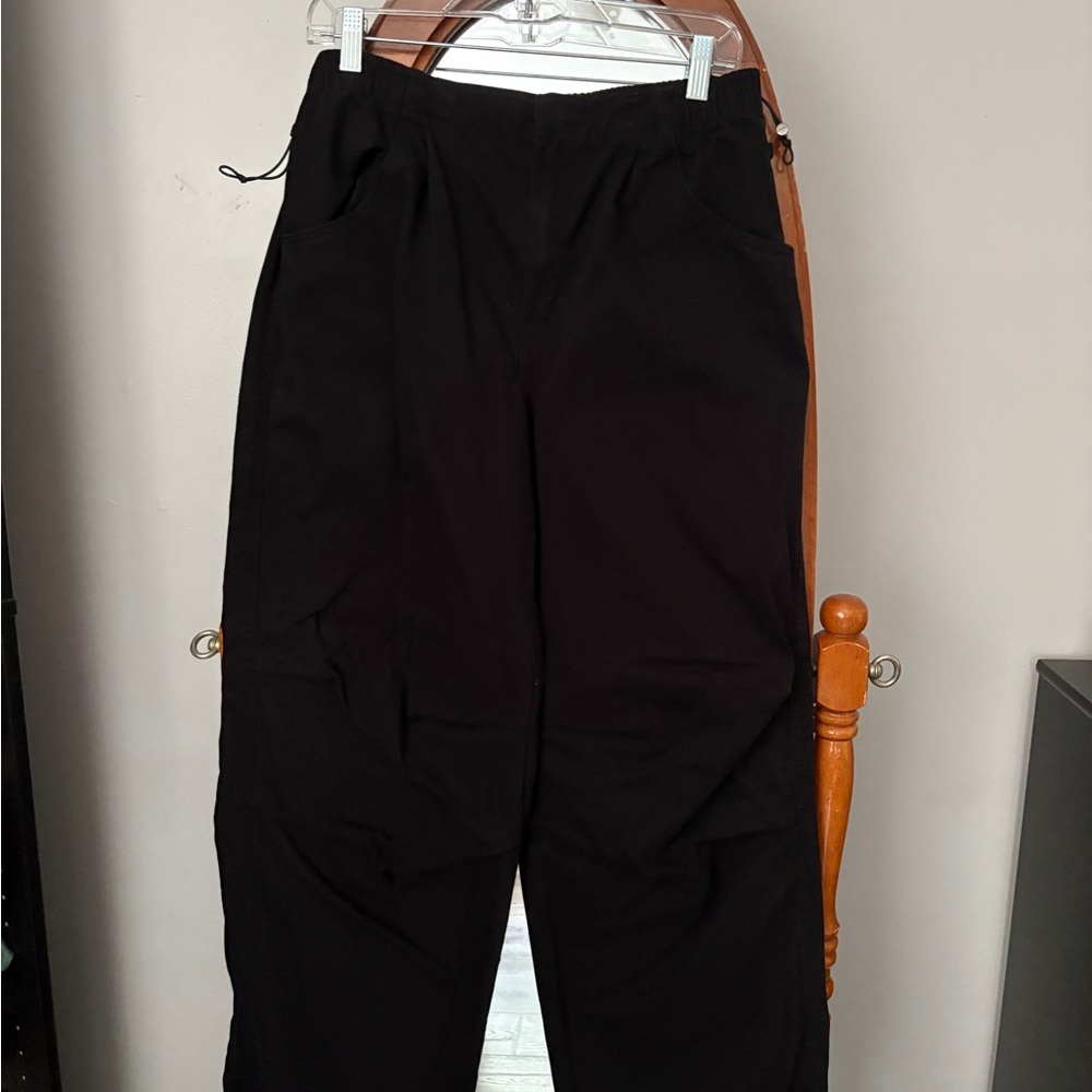 Bershka Women’s Black Parachute Pants